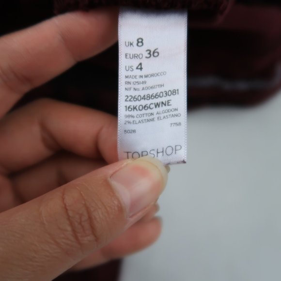 TOPSHOP MAROON JEANS - Picture 7 of 9